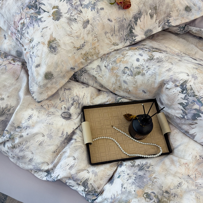 91家纺网 家纺一手货源 找家纺 竹合 2025新款数码印花轻奢凉感四件套莫奈