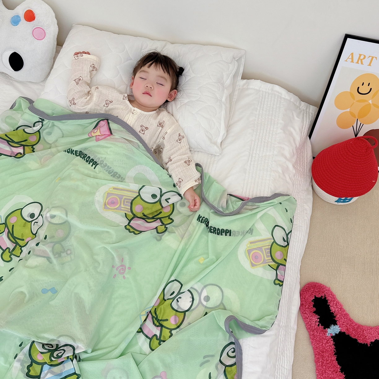 91家纺网 家纺一手货源 找家纺 兜米家居 2025新款三丽鸥夏季新品凉感毯盖毯 小青蛙