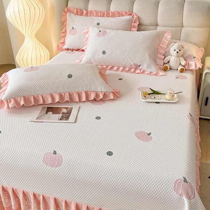 91家纺网 家纺一手货源 找家纺 （总）2025新款A类冰豆豆提花凉席床盖款