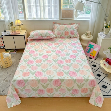 91家纺网 家纺一手货源 找家纺 （总）红粉佳人家纺 2025新款12868纯棉系列全棉单床单