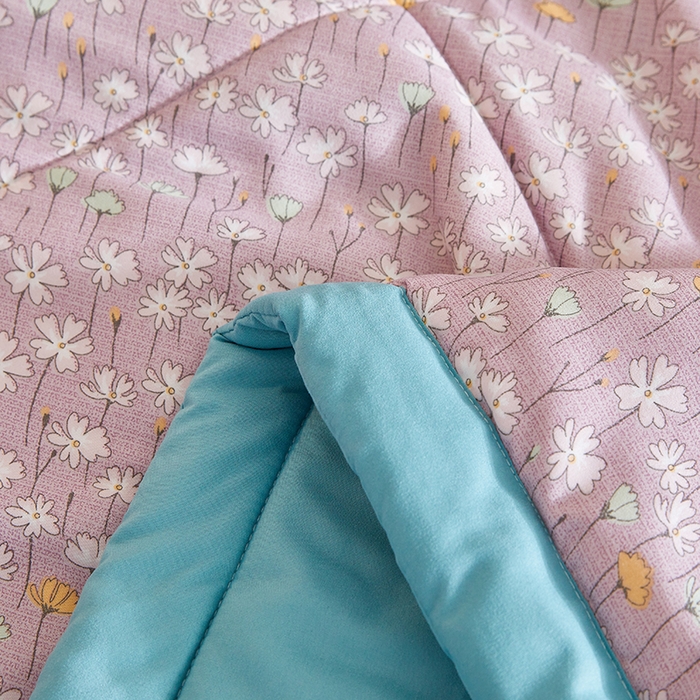 91家纺网 家纺一手货源 找家纺 海洋家纺 2025款水洗棉纯棉花夏凉被全棉花印花夏被空调被薄被子 漫生活紫