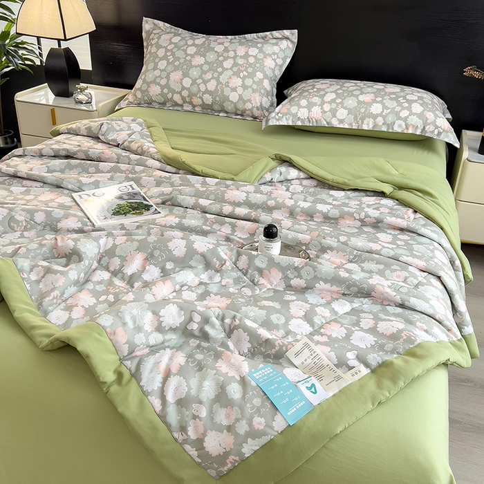 91家纺网 家纺一手货源 找家纺 （总）宝士康家纺 2025新款10A抗菌双层纱印花夏被四件套