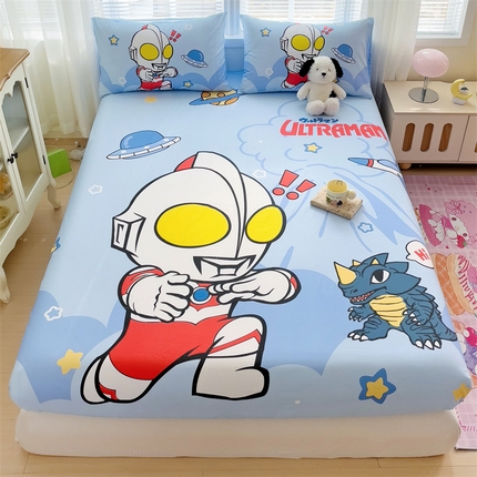 91家纺网 家纺一手货源 找家纺 （总）名兮2025新款全棉纯棉大版经典奥特曼床笠【含防伪标】