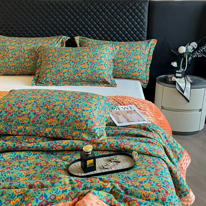 91家纺网 家纺一手货源 找家纺 宝士康家纺 2025新款10A抗菌双层纱豆豆绒夏被 艾维