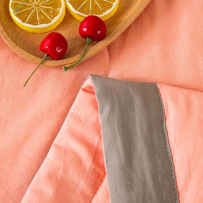 91家纺网 家纺一手货源 找家纺 天瑜 2024全棉夏被棉花芯纯色水洗棉夏凉被可水洗空调被 活力橙