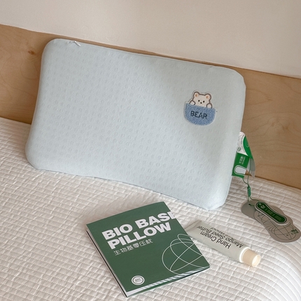伟邦枕芯 2025新款淘气熊生物机儿童枕头枕芯 蓝色低枕27*42cm一只