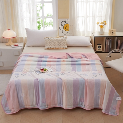 91家纺网 家纺一手货源 找家纺 （总）柏薇 2025新款冰激凌凉感丝印花夏凉被