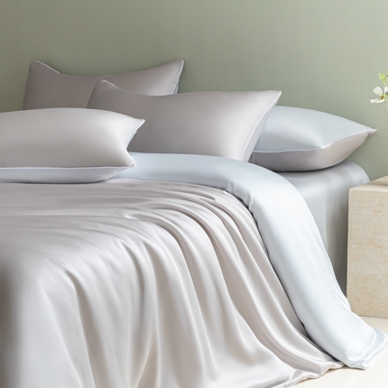 91家纺网 家纺一手货源 找家纺 爱彼家纺 2025新款麻绳款冰丝单品被套系列-单被套 麻绳款-雾霾灰+碧湖兰