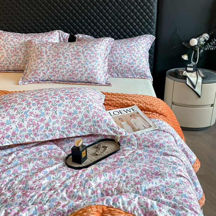 91家纺网 家纺一手货源 找家纺 宝士康家纺 2025新款10A抗菌双层纱豆豆绒夏被 紫苑