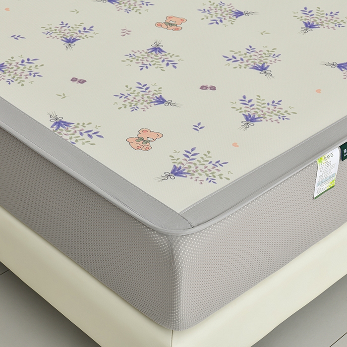 91家纺网 家纺一手货源 找家纺 简一 2025新款A类碳光印花数码冰丝凉席系列-床笠款 普罗旺斯