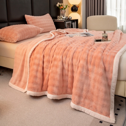 91家纺网 家纺一手货源 找家纺 （总）宅部落2025泡泡绒单层双面绒毛毯毯子300克午休盖毯