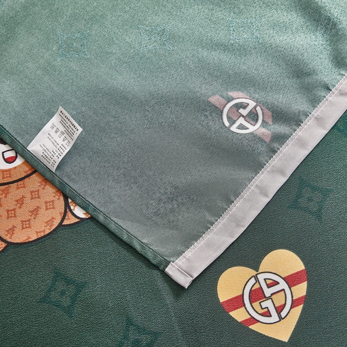 91家纺网 家纺一手货源 找家纺 有品 2025新款斜纹提花冰丝席冰丝凉席三件套 波比兔