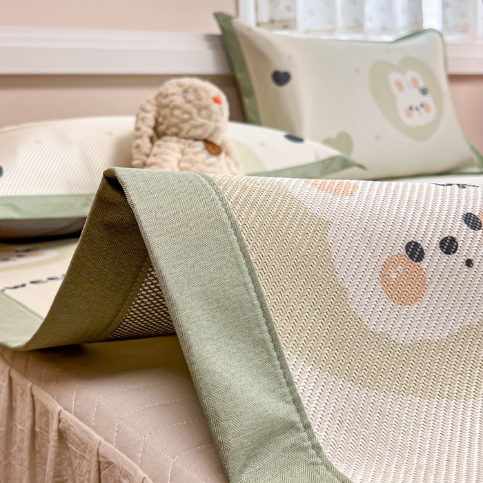 91家纺网 家纺一手货源 找家纺 慕尚家纺 2025新款数码印花床席床笠款冰藤席 床席款-兔卷卷