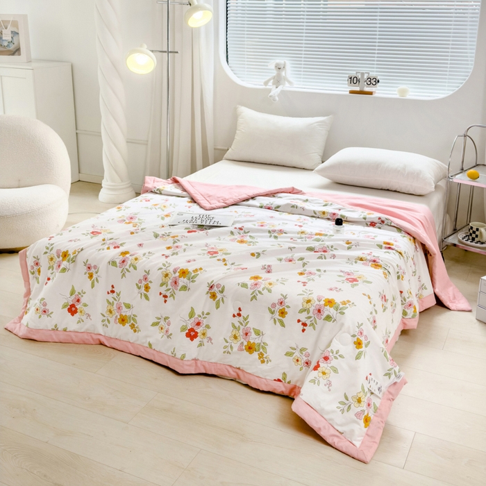 91家纺网 家纺一手货源 找家纺 曲之慕新款13372里外全棉夏被 草田