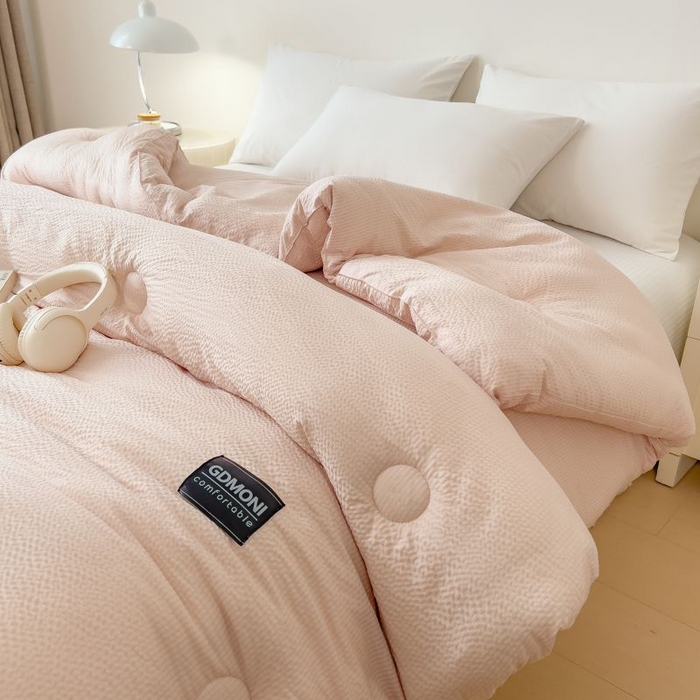 91家纺网 家纺一手货源 找家纺 宝士康家纺 2025新款加厚泡泡棉大豆冬被子被芯 拿铁慕斯