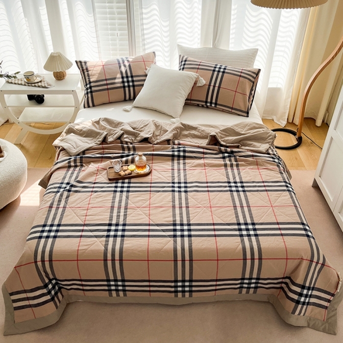 91家纺网 家纺一手货源 找家纺 （总）天瑜  2024全棉A类色织水洗棉夏被棉花芯纯棉夏凉被空调被