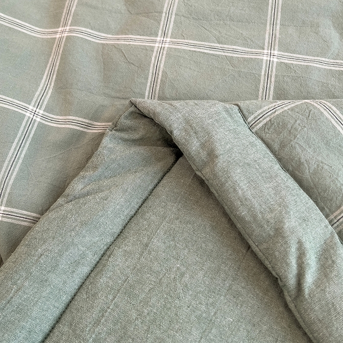 91家纺网 家纺一手货源 找家纺 宝士康家纺 2025新款10A抗菌无印风夏被 被子被芯 格韵绿