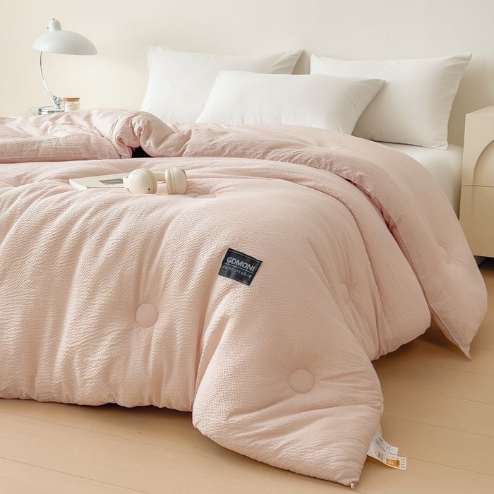 91家纺网 家纺一手货源 找家纺 宝士康家纺 2025新款加厚泡泡棉大豆冬被子被芯 拿铁慕斯