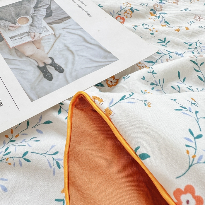 91家纺网 家纺一手货源 找家纺 富艺隆 2025新款A类水洗棉双层纱夏被水洗棉麻空调被直播爆款大豆夏被 西野暮色