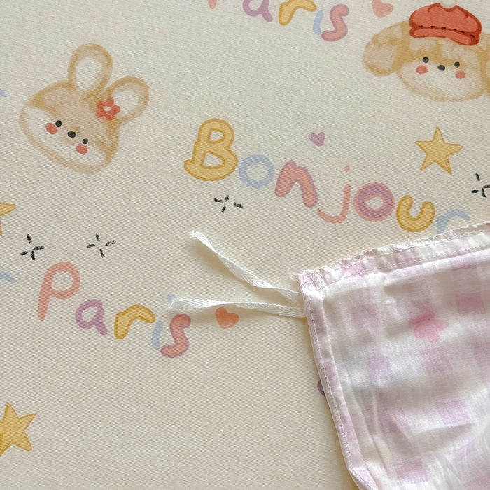 91家纺网 家纺一手货源 找家纺 红粉佳人家纺 2025新款12868纯棉系列全棉四件套 奶乎狗狗