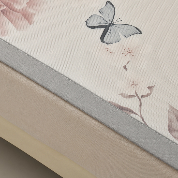 91家纺网 家纺一手货源 找家纺 简一 2025新款A类碳光印花数码冰丝凉席系列-床单款 蝴蝶花谷