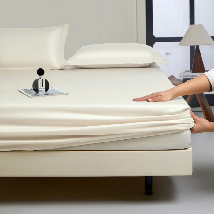 91家纺网 家纺一手货源 找家纺 秀色家纺 2024新品 A类100支双股长绒棉单品床笠 梦易-皓月白