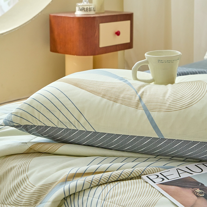 91家纺网 家纺一手货源 找家纺 宝士康家纺 2025新款10A抗菌全棉夏被四件套（床单款） 名爵黄