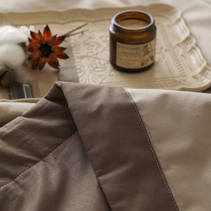 91家纺网 家纺一手货源 找家纺 眠博士 2025新款A类全棉40S纯棉新疆棉大豆夏被夏凉被空调被 包边夏被40支-杏色拼春泥