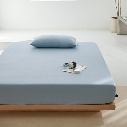 2025新款A类40S全棉糯感大雁纹提花单品床笠 浅蓝