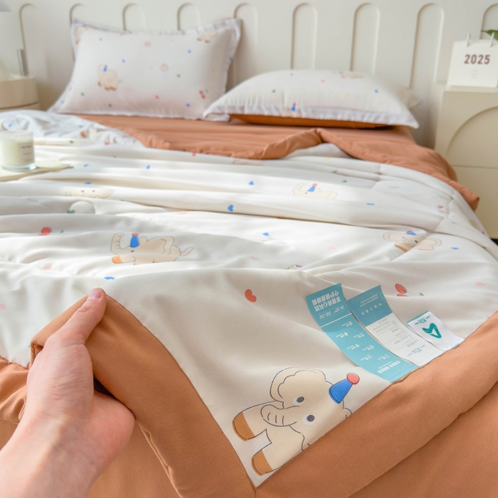 91家纺网 家纺一手货源 找家纺 宝士康家纺 2025新款10A抗菌针织夏被 心心象印