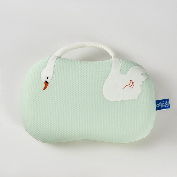 91家纺网 家纺一手货源 找家纺 芯链 2025新款凉感豆猫肚枕记忆枕枕头枕芯-天鹅款 天鹅款-绿