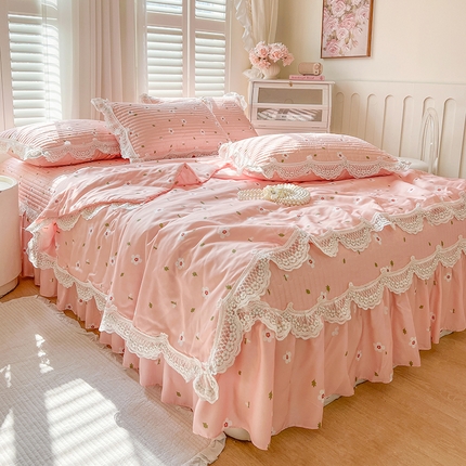 91家纺网 家纺一手货源 找家纺 网红馆（ck家纺） 2025新款天丝印花夹棉床盖夏被四件套 微醺