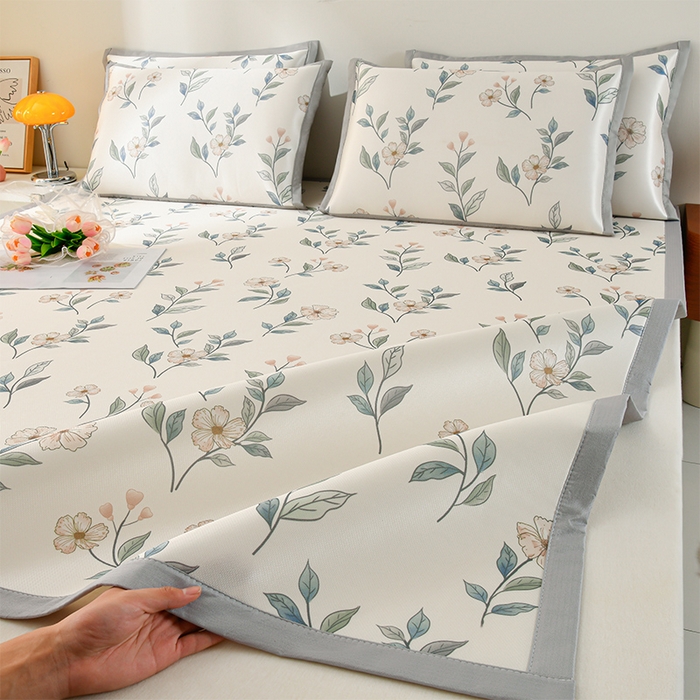 91家纺网 家纺一手货源 找家纺 （总）简一 2025新款A类碳光印花数码冰丝凉席系列-床单款