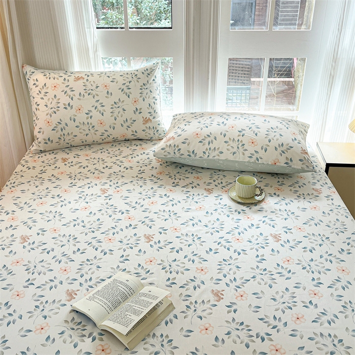 91家纺网 家纺一手货源 找家纺 宝士康家纺 2025新款10A抗菌全棉印花床笠 沁心乐园