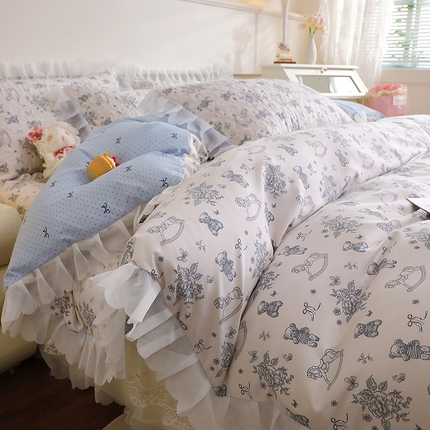 91家纺网 家纺一手货源 找家纺 （总）雪夫人2025新款A类夹棉床盖床裙四件套