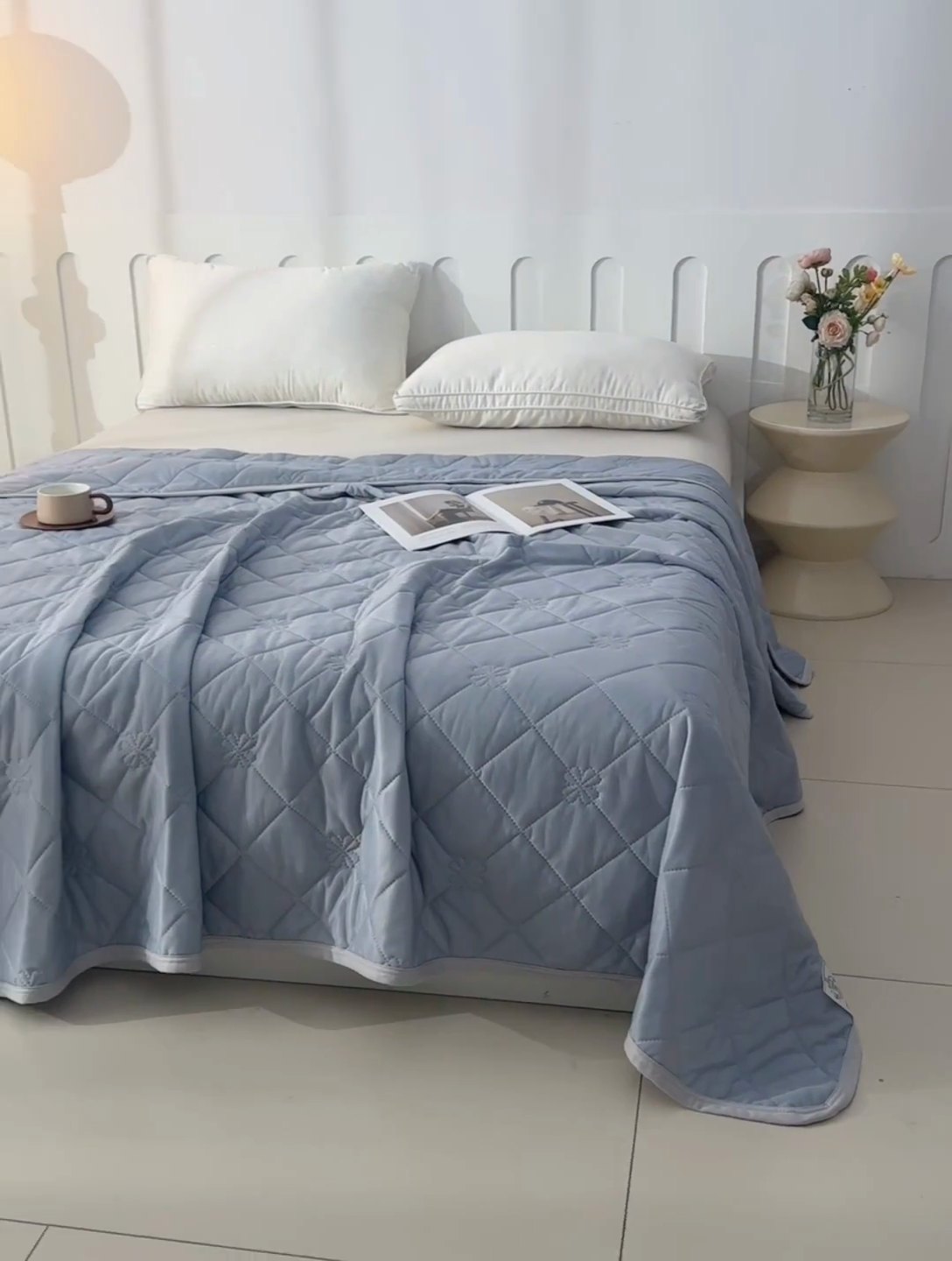 91家纺网 家纺一手货源 找家纺 眠多宝 2025新款冰激凌凉感丝纯色夏被被子被芯（跨境电商） 银灰色