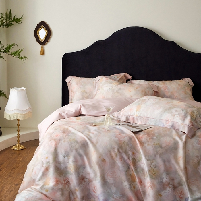 91家纺网 家纺一手货源 找家纺 金奇达家纺 2025新款竹玉清丝四件套-雅韵【标准号全网控价（折后券后）不低于元228元】 凝香-粉玉