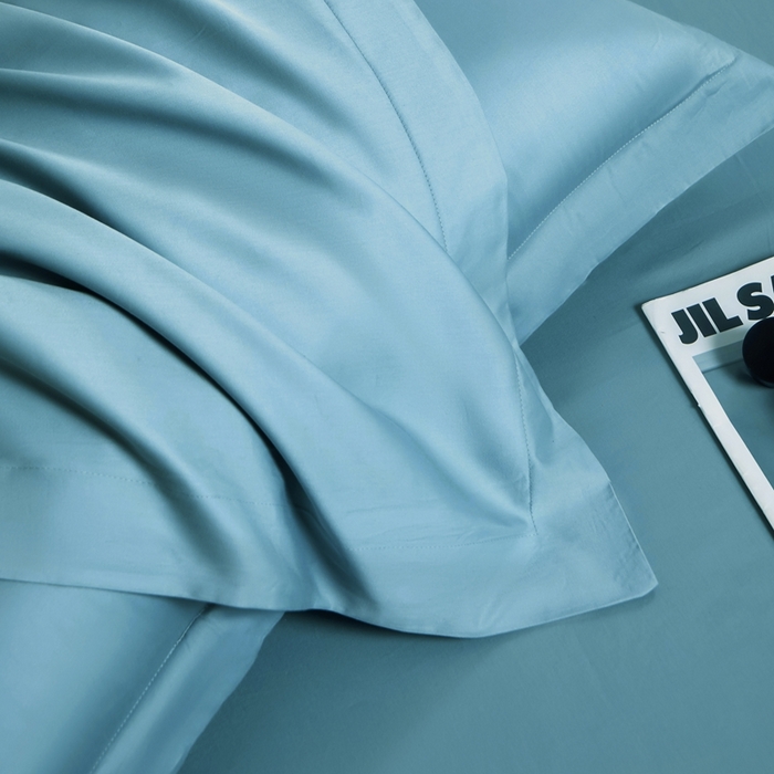 91家纺网 家纺一手货源 找家纺 秀色家纺 2024新品 A类100支双股长绒棉单品床笠 梦易-雾霾蓝