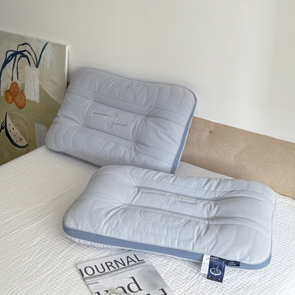 伟邦枕芯 2025新款0压深睡决明子枕头枕芯 灰色48*74cm/只