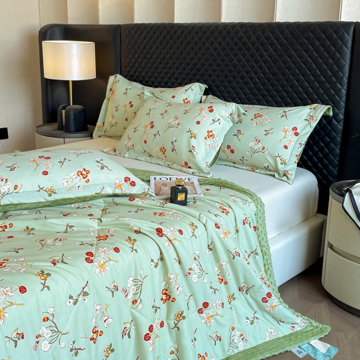 91家纺网 家纺一手货源 找家纺 宝士康家纺 2025新款10A抗菌双层纱豆豆绒夏被 雅韵