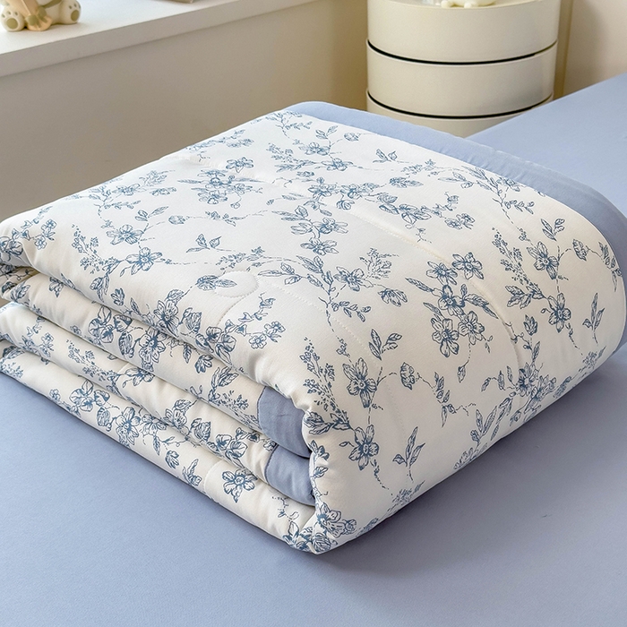 91家纺网 家纺一手货源 找家纺 宝士康家纺 2025新款10A抗菌针织夏被四件套 青瓷