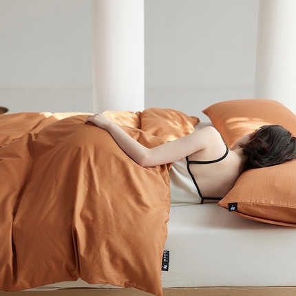 2025新款A类40S全棉糯感大雁纹提花单品被套 焦糖