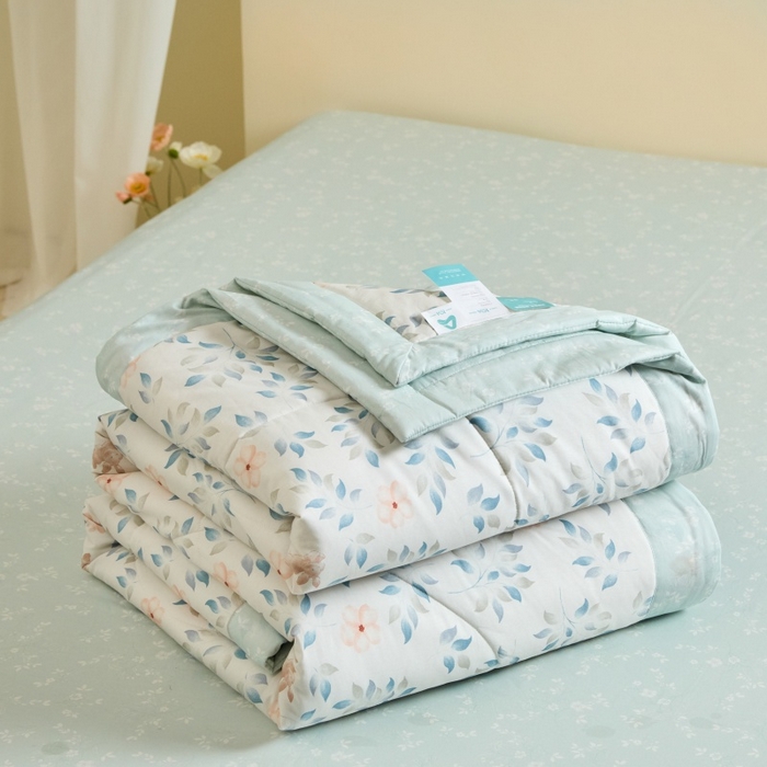 91家纺网 家纺一手货源 找家纺 宝士康家纺 2025新款10A抗菌全棉夏被四件套（床单款） 沁心田园