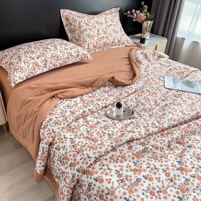 91家纺网 家纺一手货源 找家纺 宝士康家纺 2025新款10A抗菌双层纱印花夏被 小雏菊