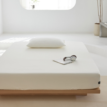 2025新款A类40S全棉糯感大雁纹提花单品床笠 奶白