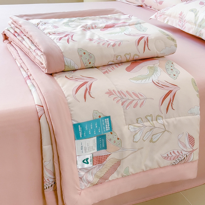 91家纺网 家纺一手货源 找家纺 宝士康家纺 2025新款10A抗菌针织夏被四件套 夜来香