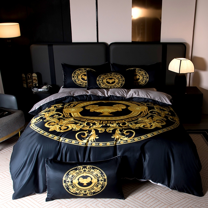 91家纺网 家纺一手货源 找家纺 爵仕家纺 2025新款轻奢潮牌水洗真丝四件套 圣杯