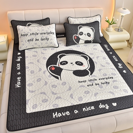 91家纺网 家纺一手货源 找家纺 （总）炫拼家纺 2025新款凉感丝大版乳胶凉席三件套