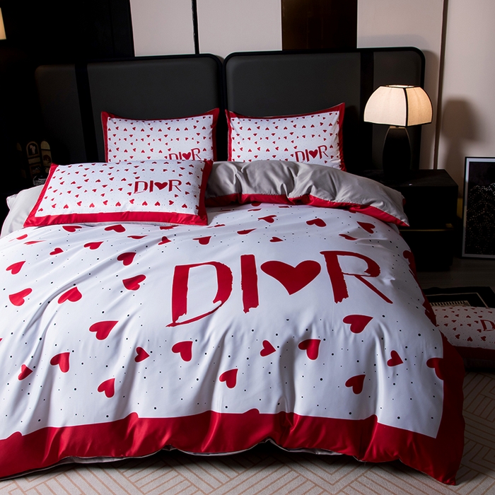 91家纺网 家纺一手货源 找家纺 爵仕家纺 2025新款轻奢潮牌水洗真丝四件套 爱心