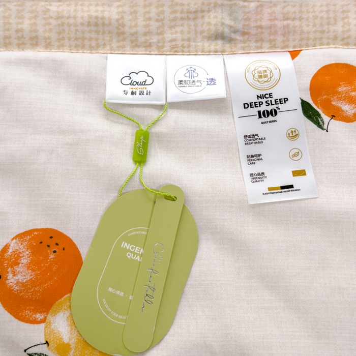 91家纺网 家纺一手货源 找家纺 曲之慕新款13372里外全棉夏被 橘里橘气